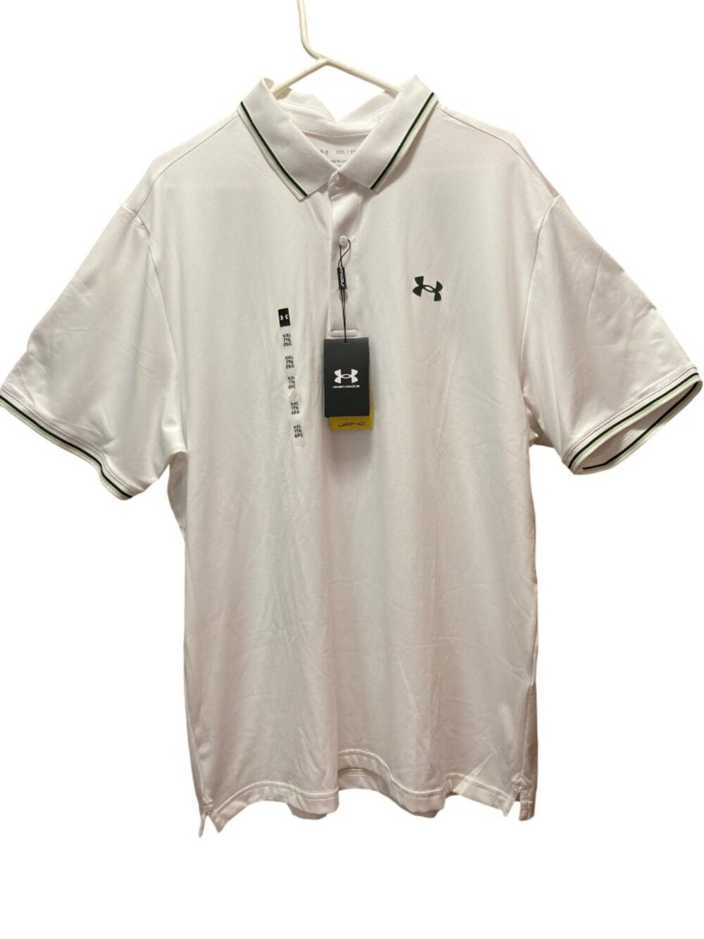 Under Armour Men's Playoff 3.0 Rib Polo Activewear Short Sleeve White 2XL NWT